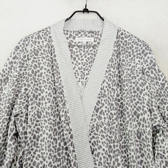 Midnight by Carole Hochman Cotton Leopard Print Gray Casual Robe P6593 - Picture 2 of 7